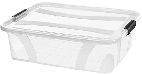 Aufbewahrungsboxen mit Deckel, 7L 14L 21L 32L 55L 80L Plastik Boxen Klickverschluss Stapelboxen 1er/3er Sets Lebensmittelecht Transparent Haushalt & HLKauf-Block (1er 7-Liter & 1x HLKauf-Block)