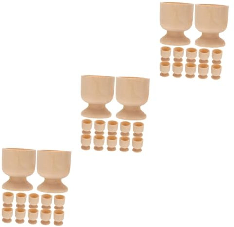 MAGICLULU 3 Sätze Osterei-tablett Eierhalter Steht Osterjagd DIY Osterdeko Pysanky Teller Bündeln Eier Halten Ständer Mini Füllstoffe Teufelstablett Mit Deckel Gefälscht Holz 12 Stück * 3