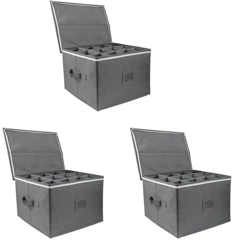 Kznifmk 3X Caja de Almacenamiento de Copas de Vino Caja de Almacenamiento de Copas Plegable