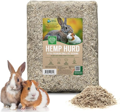 Small Pet Select Hemp HURD Ultra-Premium Small Pet Bedding, Biodegradable Animal Bedding, Eco Friendly Odor Control for Rabbits, Guinea Pigs, Hamsters, and Other Small Animals, 6.6 lb