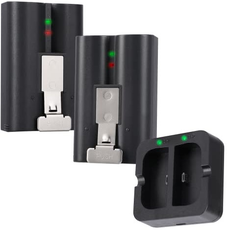 Ladestation und 2 Ersatzakkus, Für Ring Video-Türklingel Kamera 2/3/4, Spotlight-Kame-ra, Kame-ra für den Innen- und Außenbereich, wiederaufladbarer 3,65-V-Li-Ion-Akku mit 6040 mAh