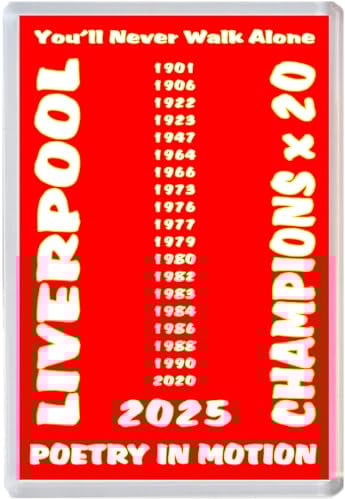 Liverpool Champions 2025 - Jumbo Fridge Magnet 96 x 67mm