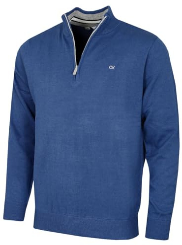 Calvin Klein Mens 2026 Campus 1/2 Zip All Season Easy Care Sweater