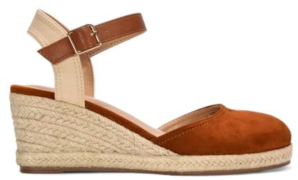 Women's Ankle Strap Wedge Ladies Platform Espadrille Closed Toe Buckle Shoes Size 3-8