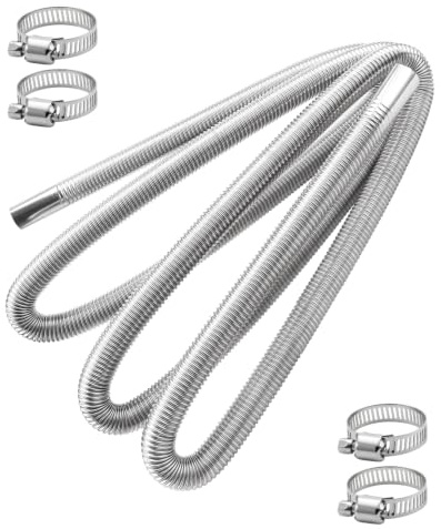 Erato 300 CM Abgasschlauch Flexibler 25 mm für Stromerzeuger Dieselheizer | für Diesel Auspuff Abgasrohrleitungen für Standheizung Zusatzheizer Diesel-Luftheizung Edelstahl Abgasschlauch mit 4 Klemmen