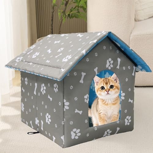 Gemütliches Hundebett, Iglu, Katze, Haustierhaus, Höhle, wasserdicht, für den Außenbereich, beruhigende Hundehütte, abnehmbare Matratze, weiches Bett für Indoor-Katzen, bequem, rutschfest, Größe M, 40