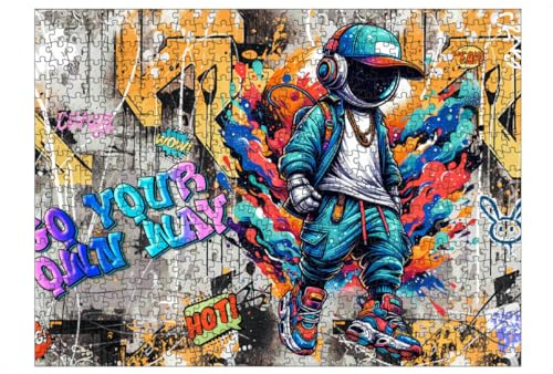 artboxONE-Puzzle L (500 Teile) Abstrakt GEH Deinen Weg - Puzzle Streetart Art botschaft