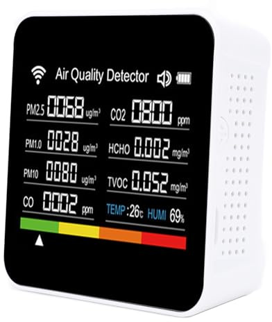 Jeffergarden Smart Air Quality Monitor, 14-in-1-Raumluftdetektor mit WiFi-APP-Warnungen, PM2,5-VOC-Temperatur-Feuchtigkeitssensoren für Home-Office-Reisen