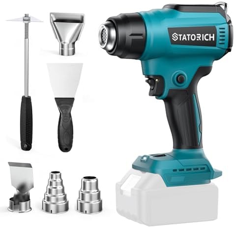 Cordless Heat Gun Compatible with Makita 18V Battery: LCD Lights - Up to 550°C Portable Battery Powered Hot Air Gun for Shrink Tubing Crafts Vinyl Wrap (No Battery)