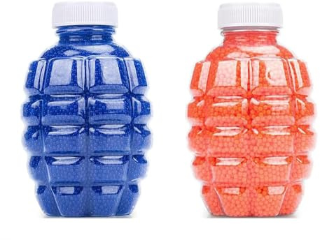 Wasserperlen, Deko Gelperlen für Pflanzen in Vase,Gel Balls Blaster Gun Nachfüllgeschosse ，ungiftig & biologisch abbaubar,7-8mm,Blau und Orange，2 Bottles