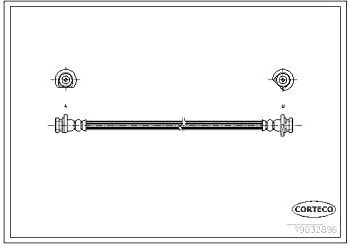 Corteco 19032986 Bremsschlauch hinten rechts | 19032986 Kompatibel mit Jazz II (gd_, GE3, GE2)