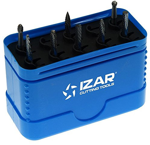 Izar 45813 Juego Fresas Rotativas Metal Duro, 9200, Dentado 6, 8 Piezas, 3.00 mm Diámetro Corte