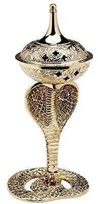 NKlaus Encensoir Kobra Laiton Serpent Grand Oriental émaillé Encensoir pour encens 7654