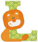 Sevi 83012 Tier Holzbuchstaben L Löwe ca. 10 cm, Türbuchstaben für Kinderzimmer, ABC Lernspielzeug aus Holz, pädagogisches Spielzeug für Kinder ab 3 Jahren, Buchstabe Tiere, Orange/Grün/Gelb
