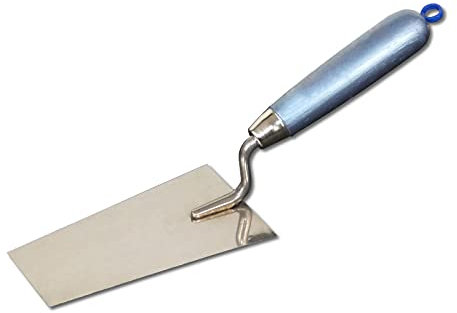 DEWEPRO Frattone Berna 145x80x55 mm – Frattazzo In Acciaio Inox 0,8 mm Con Manico In Legno Laccato – Piccola Cazzuola Da Muratore Per Intonaco, Stucchi E Malta – Robusto Strumento Professionale