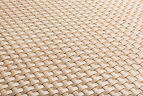 Sellon24® Balkonsichtschutz mit Ösen Balkonverkleidung Sichtschutz Balkonbespannung PE-Rattan- RD18-hell beige100 (18,99€/m2)