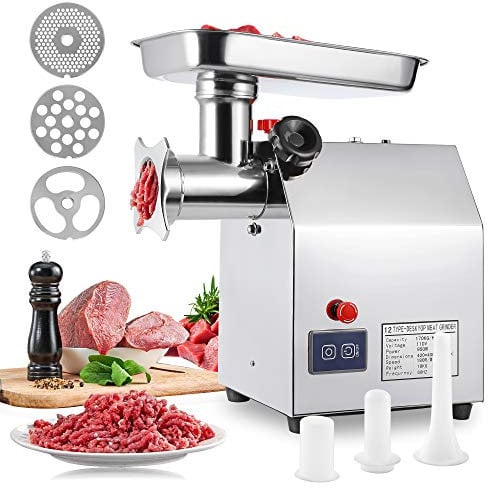 CGOLDENWALL Commercial/Home Electric Meat Grinder Stainless Steel Meat&Vegetables Mincer Sausage Stuffer Stuff Maker Multifunctional Food Grinder (1100W)