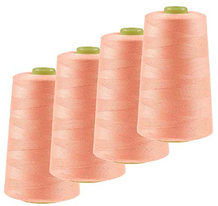 4 x 4572m Overlock-Garn Overlock-Nähgarn Oeko-Tex Polyestergarn Farbe 501 bis 540, Farbe:A540 lachsrosa