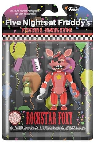 Funko Action Figure: Five Nights at Freddy's (FNAF) Pizza SIM - Rockstar Foxy - Glow in The Dark Translucent - FNAF Pizza Simulator - Sammlerstück - Geschenkidee - Offizielle Handelswaren