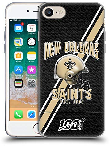 Head Case Designs Offizielle NFL Football Streifen New Orleans Saints Logo Art Gelhülle [Militärischer Schutzgrad] Kompatibel Mit Apple iPhone 7/8 / SE 2020 & 2022 Und Kompatibel Mit MagSafe