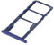 Chariot plateau (bleu) pour carte nano SIM1+ SIM 2 + fente pour carte mémoire micro SD compatible pour Huawei Y6 2019 Honor 8A Play 8A JAT AL00 TL00 L29 LX1 LX2