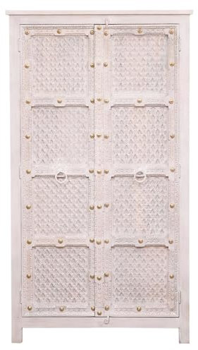 Orientalischer Dielenschrank Joumana handgemacht aus Mangoholz 185 cm