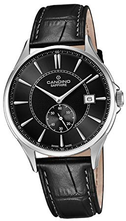 Candino Armbanduhr Herren C4634/4 Elegant Quarzwerk Leder Uhr schwarz D2UC4634/4 EIN Geschenk zu Weihnachten, Geburtstag, Valentinstag für den Mann