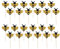 NUOBESTY 30 Stücke Biene Kuchen Topper Cupcake Picks Golden Glitzer Kuchen Dekoration Cocktailspieße Tortenstecker Cocktail Deko Picker für Baby Mädchen Kinder Geburtstag Party Deko
