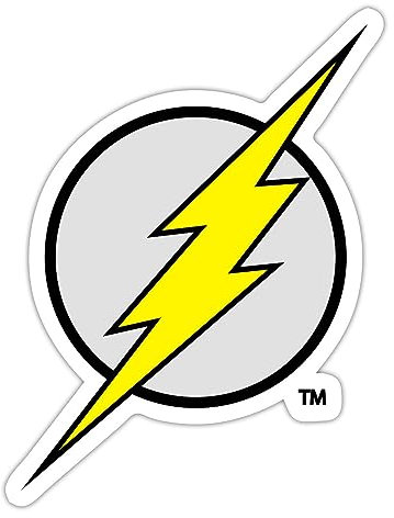 Spreadshirt DC Comics Justice League The Flash Logo Sticker, max. 10x10 cm, 10 x 10 cm, Mattweiß