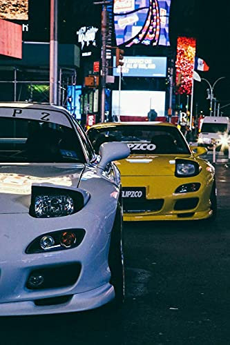WPQL JDM Car Mazda Rx7 Street Competition Kunstdruck auf Leinwand, 20 x 30 (50 x 75 cm)