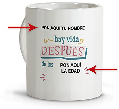 LolaPix Taza feliz cumpleaños. Tazas personalizadas. Tazas desayuno originales. Varios diseños. CUMPLEAÑOS VIDA