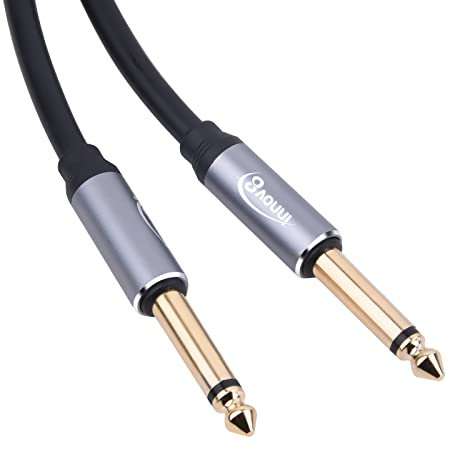 INNOV8 6.35mm to 6.35mm Guitar Cable, 1/4 inch to 1/4 inch TS Jack to Jack Mono Audio Speaker Instrument Lead Compatible with Acoustic Electric Guitar,Amplifier,Mixer,Effects Pedal,Bass Drums - 3m