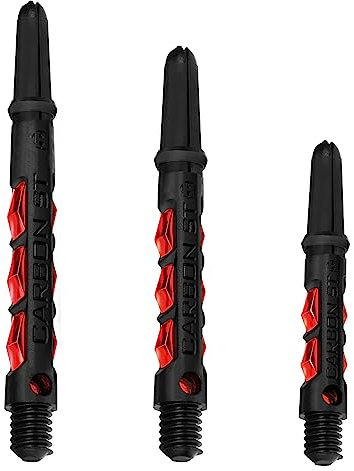 Harrows Dartschäfte Carbon ST Schäfte mit Pyramidenringen, Medium, Rot