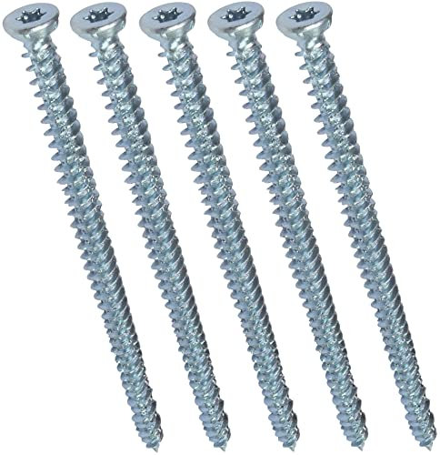 AERZETIX - C48409 - Lot de 5 Vis d'ancrage direct pour béton Ø7.5x132mm tête fraisée conique - à empreint étoile T30 - fixation directe sans cheville
