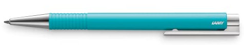 LAMY logo M+ Kugelschreiber 204 aus bruchfestem Kunststoff in der Farbe sea matt mit verchromter Spitze und Drücker, inkl. Großraummine LAMY M 16 Strichbreite M in schwarz