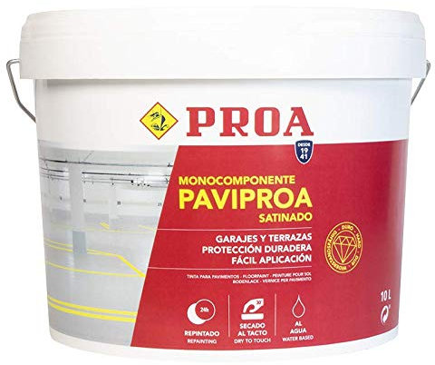 Pintura monocomponente para suelos y garajes al agua. Exterior-interior. PAVIPROA.