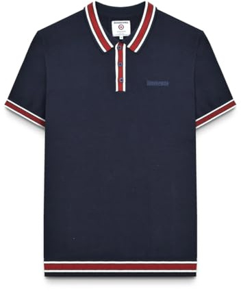 Lambretta Mens Valero Knitted Polo Shirt (Navy Blue Size L)