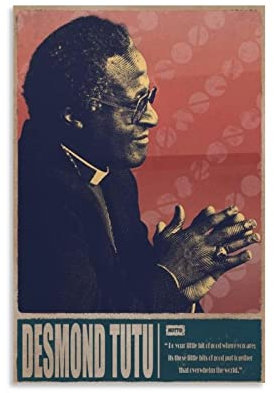 GUNDE Poster mit Aufschrift Human Rights Defenders Desmond Tutu, Vintage-Promi-Zitate, Heimdekoration, Poster, Wandkunst, hängendes Bild, Druck, dekoratives Gemälde, 30,5 x 45,7 cm