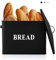 Joyfair Black Bread Bin, Extra Large Bread Bin for Kitchen, Loaf Organization and Storage Container for Countertop, Vintage Metal Box with Lid Holds 2+ Loaves, Space Saving & Farmhouse Style