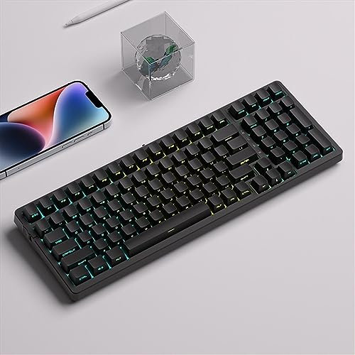 DucKey Von Hinten Beleuchtete, Seitlich Bedruckte Keycap, PBT Tastenkappe Mit OEM-Profil Für MX-Switch Mechanische Tastatur (Color : Black)