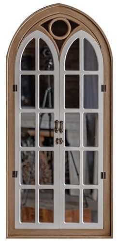 SiHmai 23,6 X 51 Gewölbter Wandspiegel Dekorativer Fensterspiegel Im Landhausstil Für Wohnzimmer, Badezimmer Waschtisch, Eingangsbereich