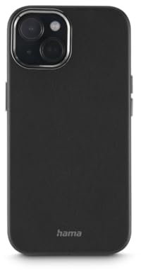 Hama Hülle für iPhone 15 Pro (Kunstleder, Metall, Handyhülle, elegante Schutzhülle für Rückseite, extra Schutz für Kamera und Display, Wireless Charging kompatibel, weich, recycelt, Handycase) schwarz