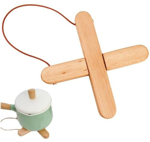 Salvamanteles Plegables para Cacerola, Almohadilla De Madera Maciza, Tapetes Aislados para Sartén, Mesa Colgante, Tapetes Cruzados Plegables para Platos De Cena, Accesorios De Cocina