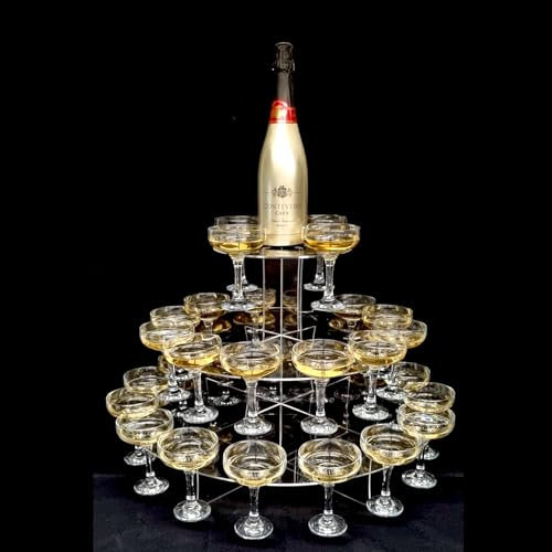 Servewell Supports à champagne en acrylique (bouteilles non incluses) - Supports de mariage et de fête pour coupes et bouteilles de champagne (non incluses) - Réutilisables