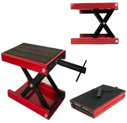 AAKSUS 1100 LB Stahl-Motorrad-Hebebühne, Scherenhebebühne, rutschfest, breit, flach, Hebeständer, Motorradständer, Fahrräder, ATV, Garagenreparatur, Heimwerkstattständer, Motorrad-Scherenheberständer