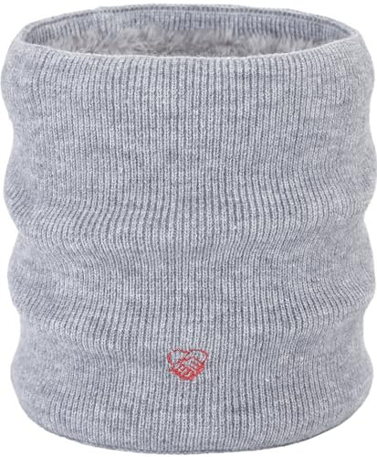 Hjkiopc Strick Schlauchschal Strickschal Winterschal Feinstrick Loop Schal für Damen und Herren (Grau-1)