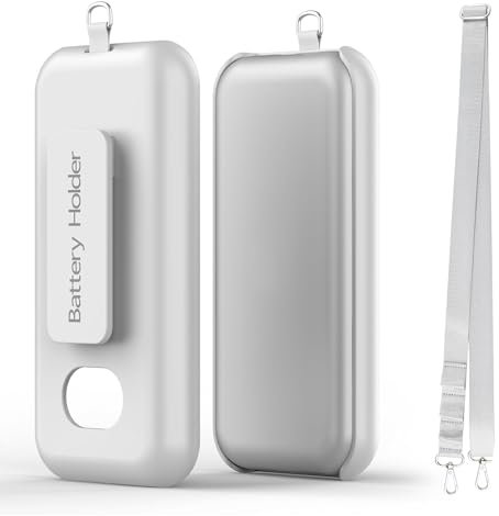 Wjelet Akkuhalterung für Apple Vision Pro, Akkuhalter-Zubehör mit Gürtelclip und Cross-Body Strap für Apple VR-Headset Akku-Schutzhülle, Akku Zubehörtasche für Apple Vision Pro (Weiß)