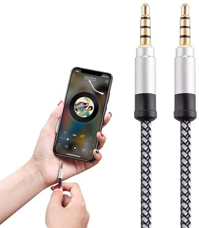 Câble Audio 3,5 Mm | Cordon Audio Tressé En Nylon 3,5 Mm De 1,5 M À 3 M Pour Voiture | Adaptateur D'extension De Cordon Auxiliaire Jack Mâle Mâle Pour Haut-parleur, Casque Audio De Voiture