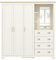 HOMELIFE Lancaster 4 Drawer Wardrobe Combi Unit Cream Set