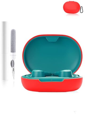 Silicone Protective Case for JLab Epic Air Sport ANC Gen 3 Earbuds - Durable and Bluetooth Earphone Cover with Precise Holes and Charging Compatibility - Shock-proof, Comfortable Touch - Red